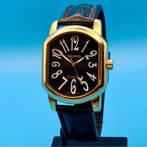 VEXTRA V104 Men’s Dress Quartz Wristwatch Japan Movt Leather Working New Battery